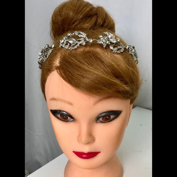 Crystal Tiara Headband Leaf Headpiece Vine bridal - Picture 2 of 8